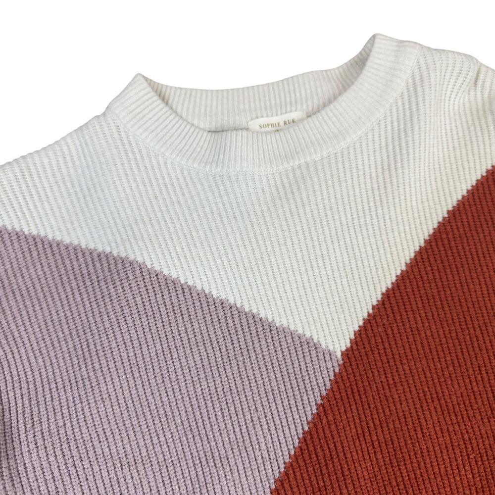 Sophie Rue Color Block Cable Knit Ribbed Sweater Small - Picture 3 of 5